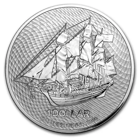 Srebrna Moneta Wyspy Cooka HMS Bounty 2020 1 Uncja 24h